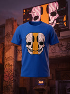 Dis Skull Graphic Printed Blue Tshirt
