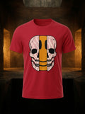Dis Skull Graphic Printed Red Tshirt