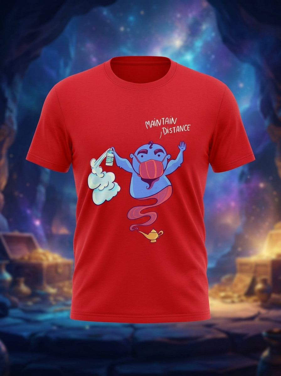 Distance Graphic Printed Red Tshirt