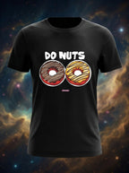 Do (Two) Nuts - Quirky Graphic T-Shirt Black Color