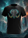 Elephant graphics printed black t-shirt - The Mighty one