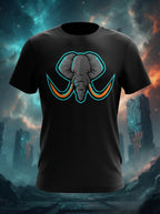 Elephant graphics printed black t-shirt - The Mighty one