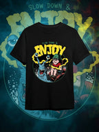Enjoy Graphic Printed Black Tshirt
