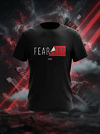Fearless - Folded paper effect block printed Casual Black T Shirt