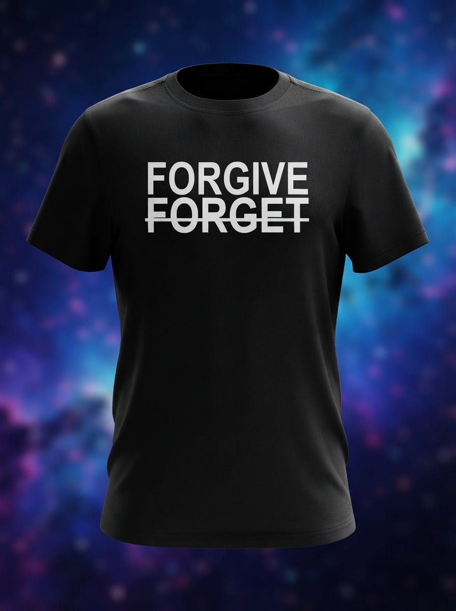 Forgive but cannot Forget - Black Printed T-Shirt