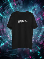 Glitch Printed Black Tshirt