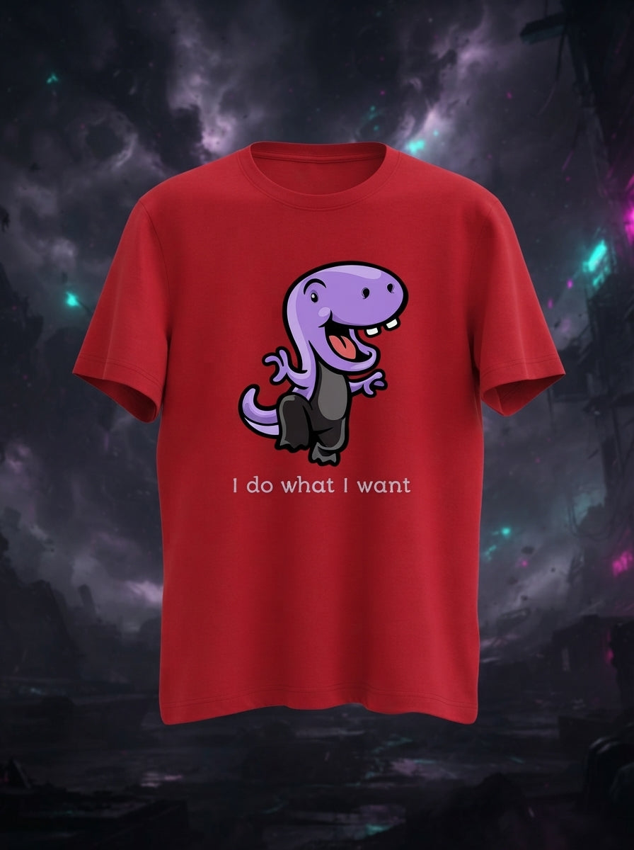 I Do What I Want Graphic Printed Red Tshirt