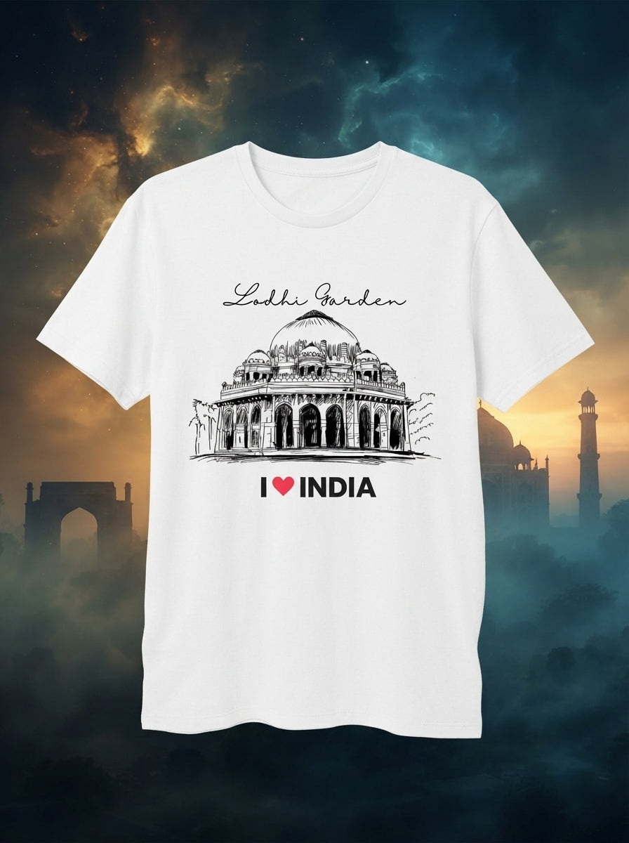 Lodhi Gardens - Styched in India Graphic T-Shirt White Color