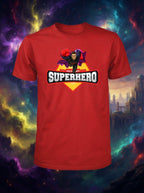Main Bhi Superhero - Casual biowashed cotton red t-shirt