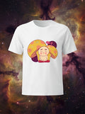 Meditating Monk Graphic Printed White Tshirt