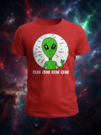 Om Om Om Om Jaadu - Quirky Red Printed Casual Cotton Tee