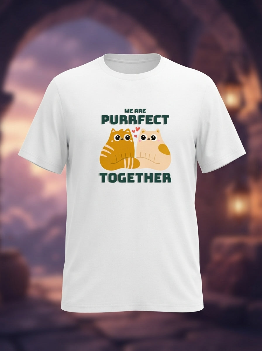 Perfect Together Printed Cute White Tshirt