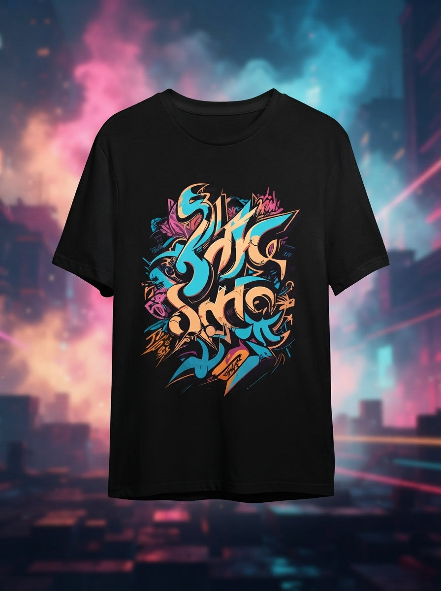 Pop Black Graphic Printed Tshirt