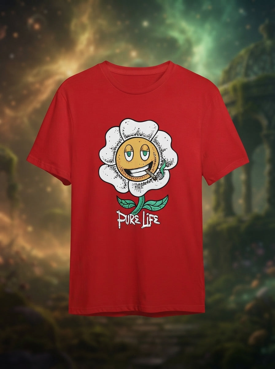 Pure Life Graphic Printed Red Tshirt