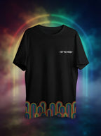 Rainbow Graphic Printed Black Tshirt