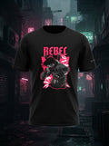 Rebel Graphic Printed Black Tshirt