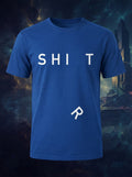 SHIRT - R Falling Off Graphic Printed Blue Cotton Tee