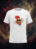 Skull Tear Graphic Printed White Tshirt