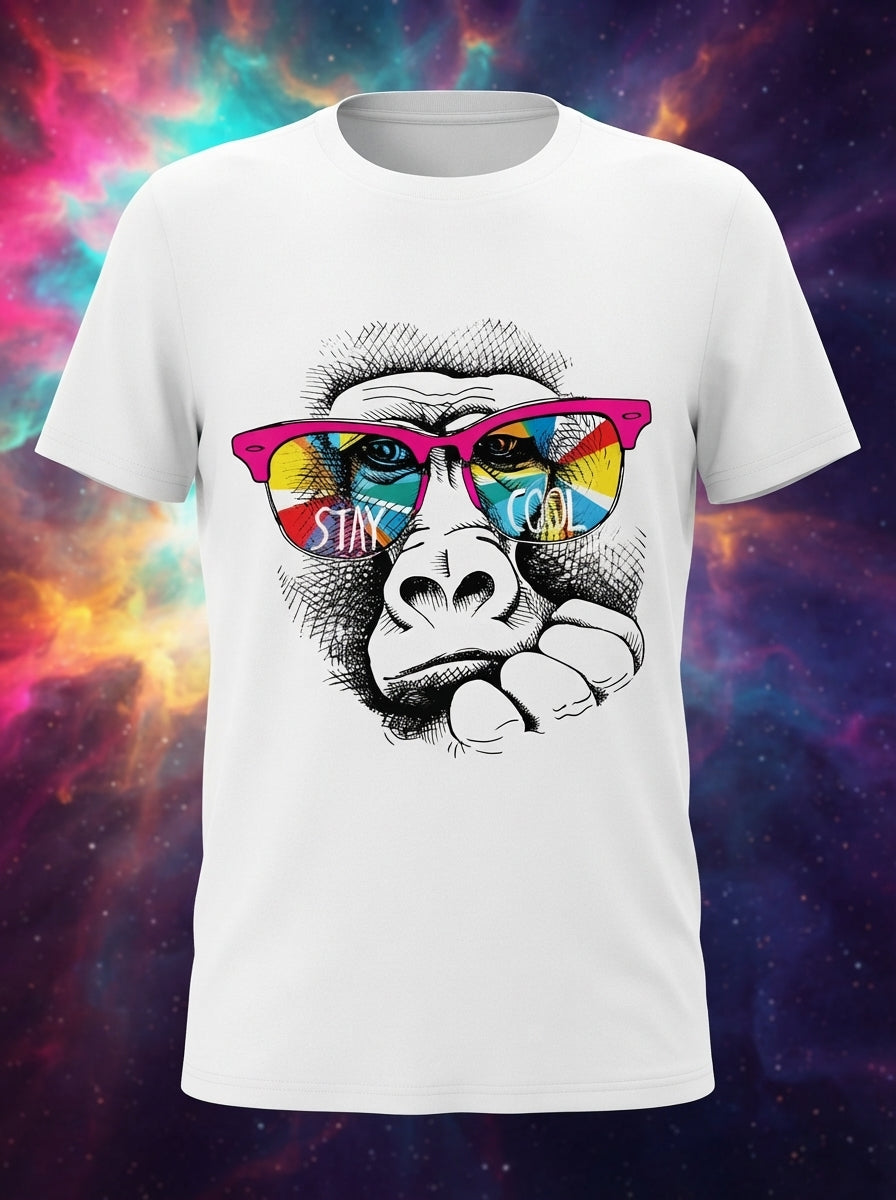 Stay Cool - Monkey with Goggles Cool printed TShirt