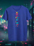 Styched Authentic Vertical print 2019 Collection Casual T-Shirt Blue
