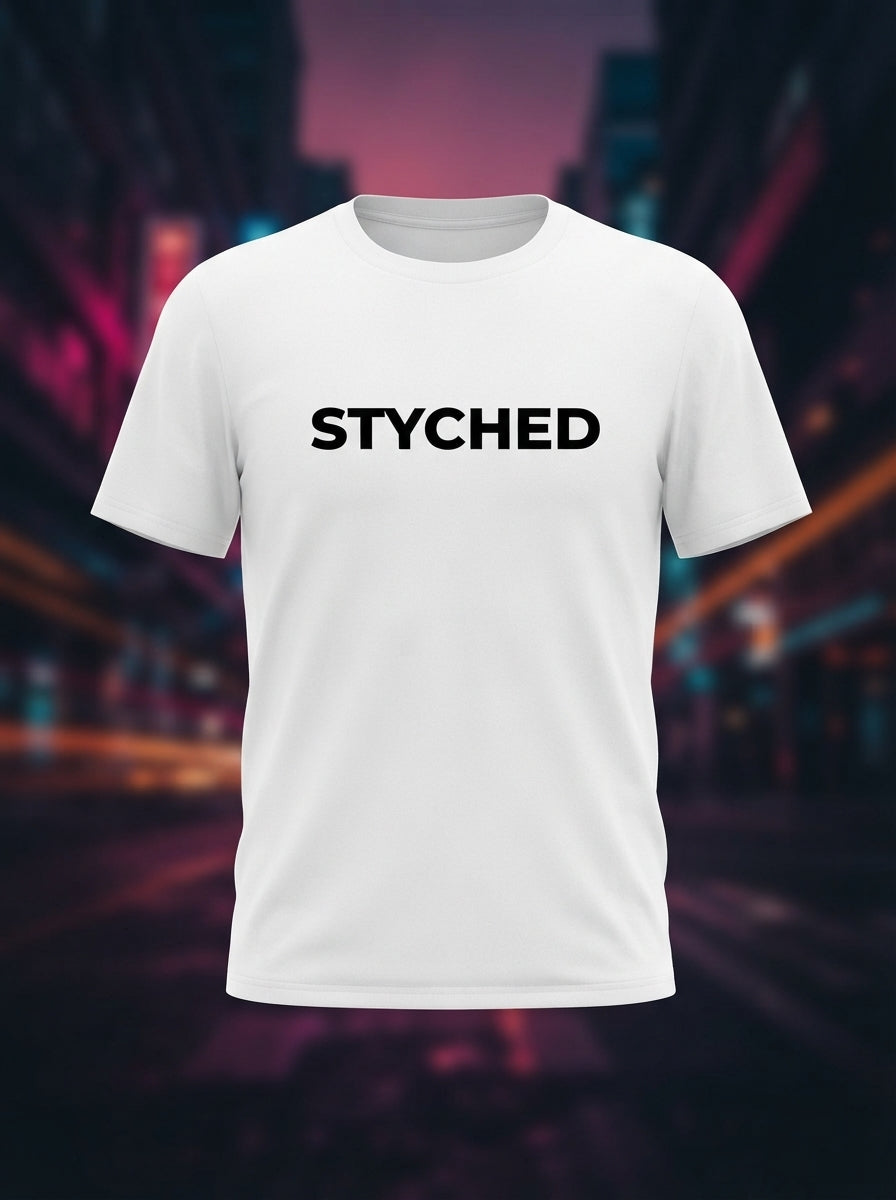 Styched Font White Tshirt
