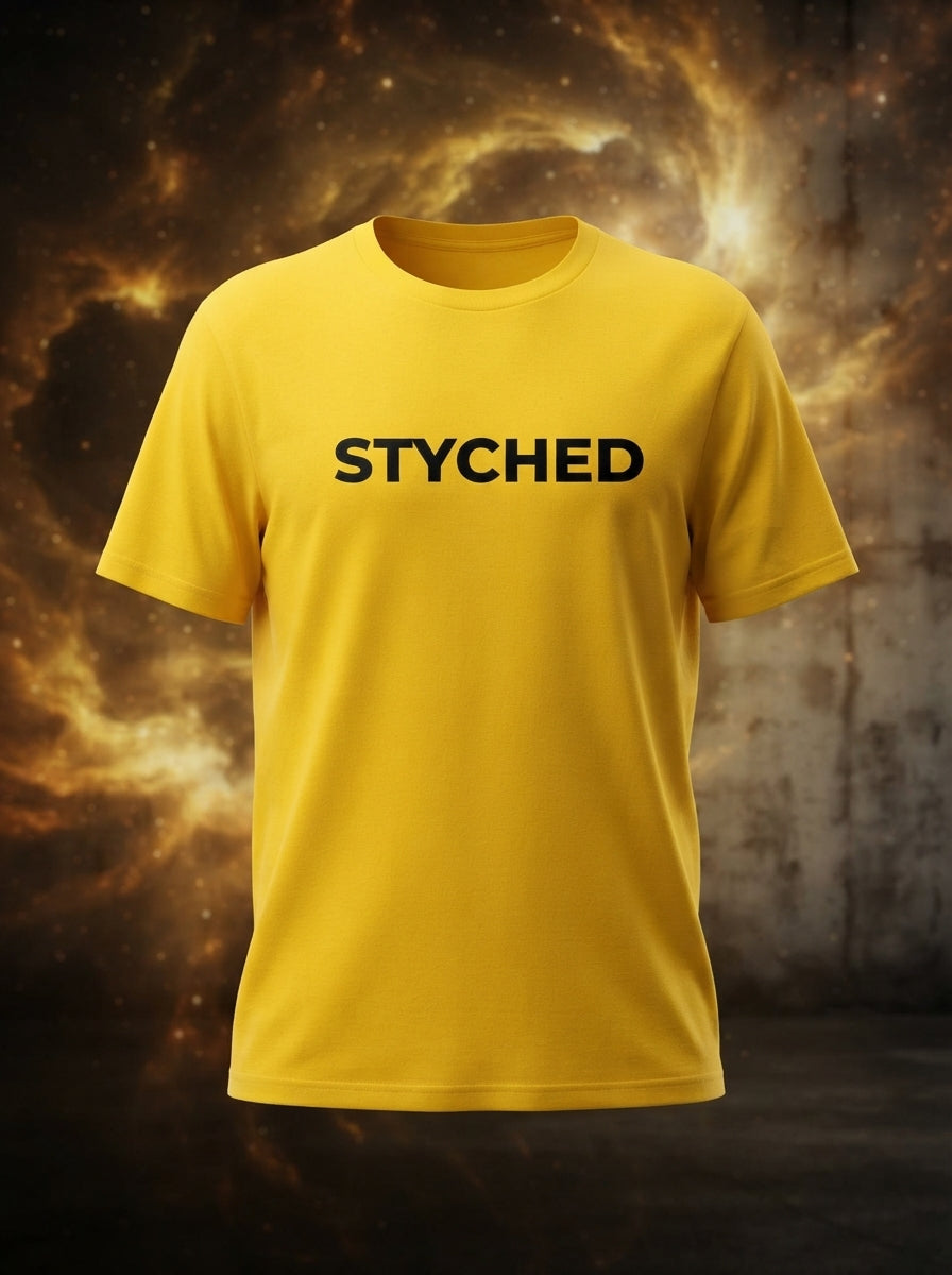 Styched Font Yellow Tshirt