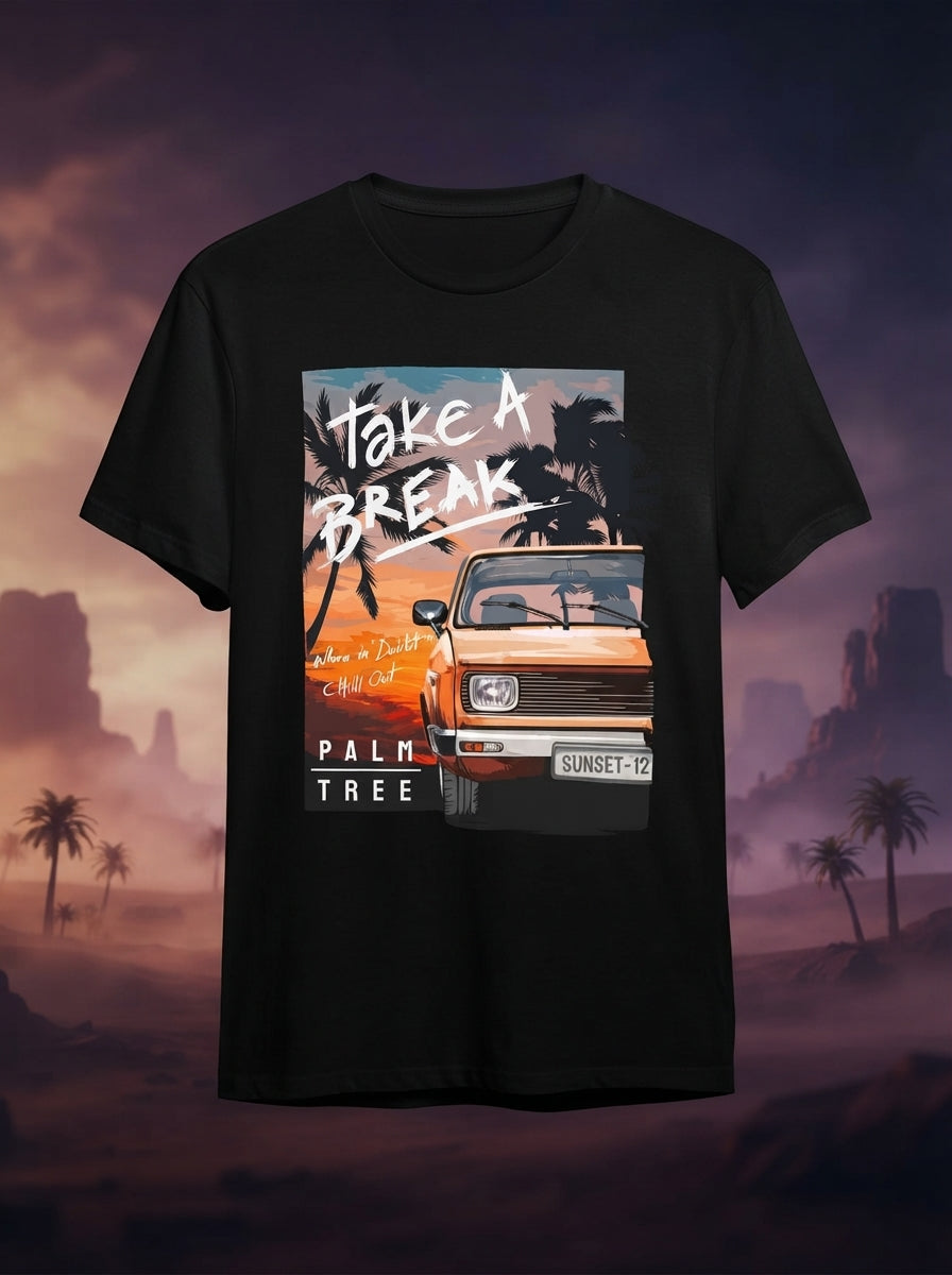 Take A Break Casual Black TShirt