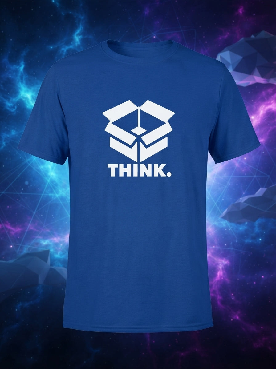 Think Outside the Box - Blue printed Tee