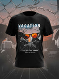 Vacation Graphic T-Shirt Black Color