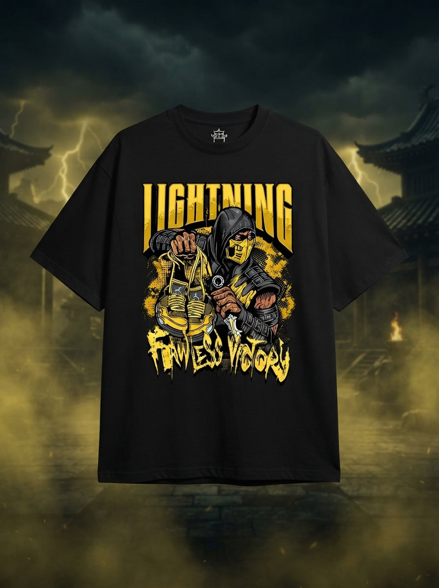 Lightning Black Oversized Tee