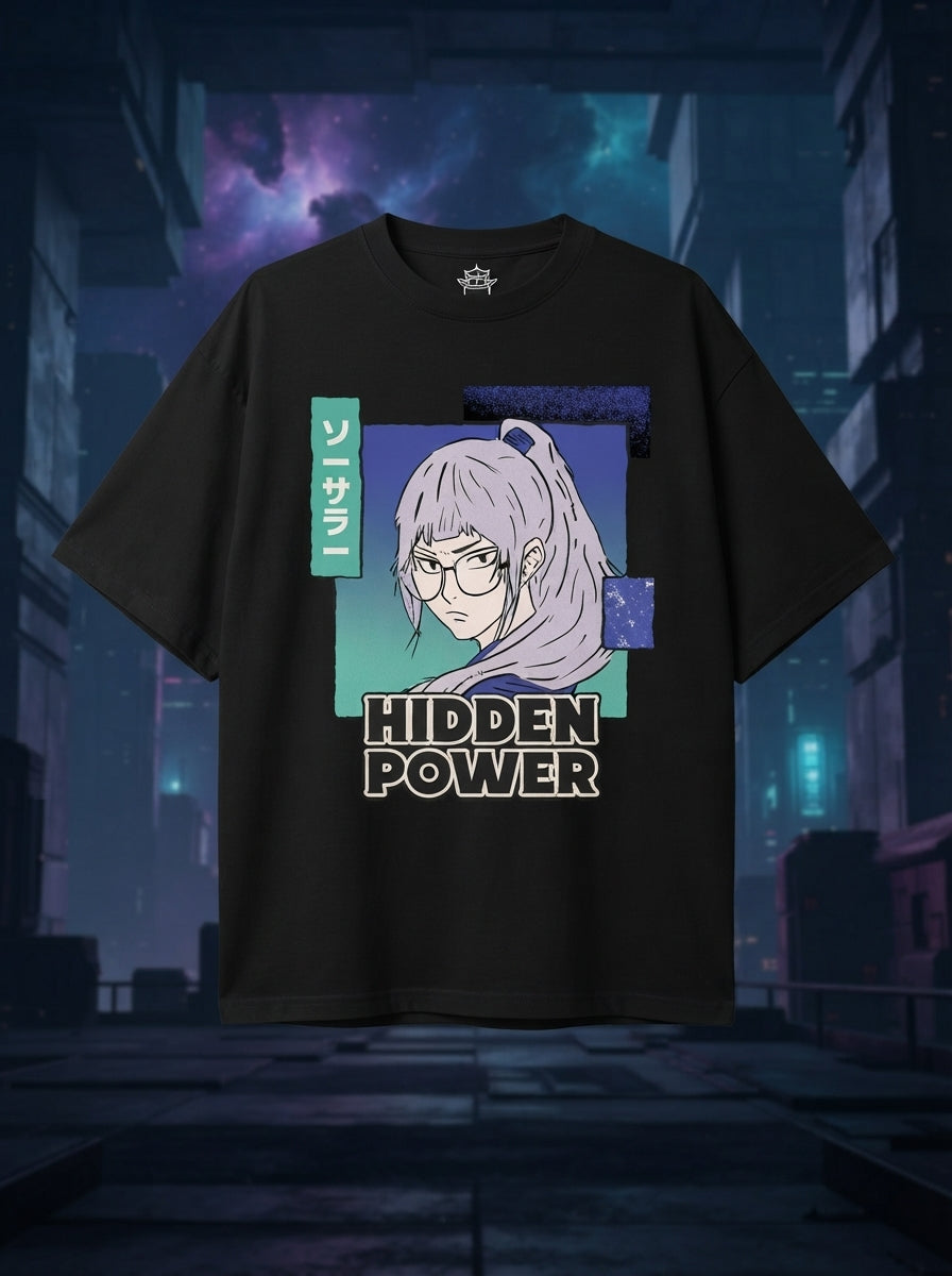 Hidden Power Black Oversized Tee