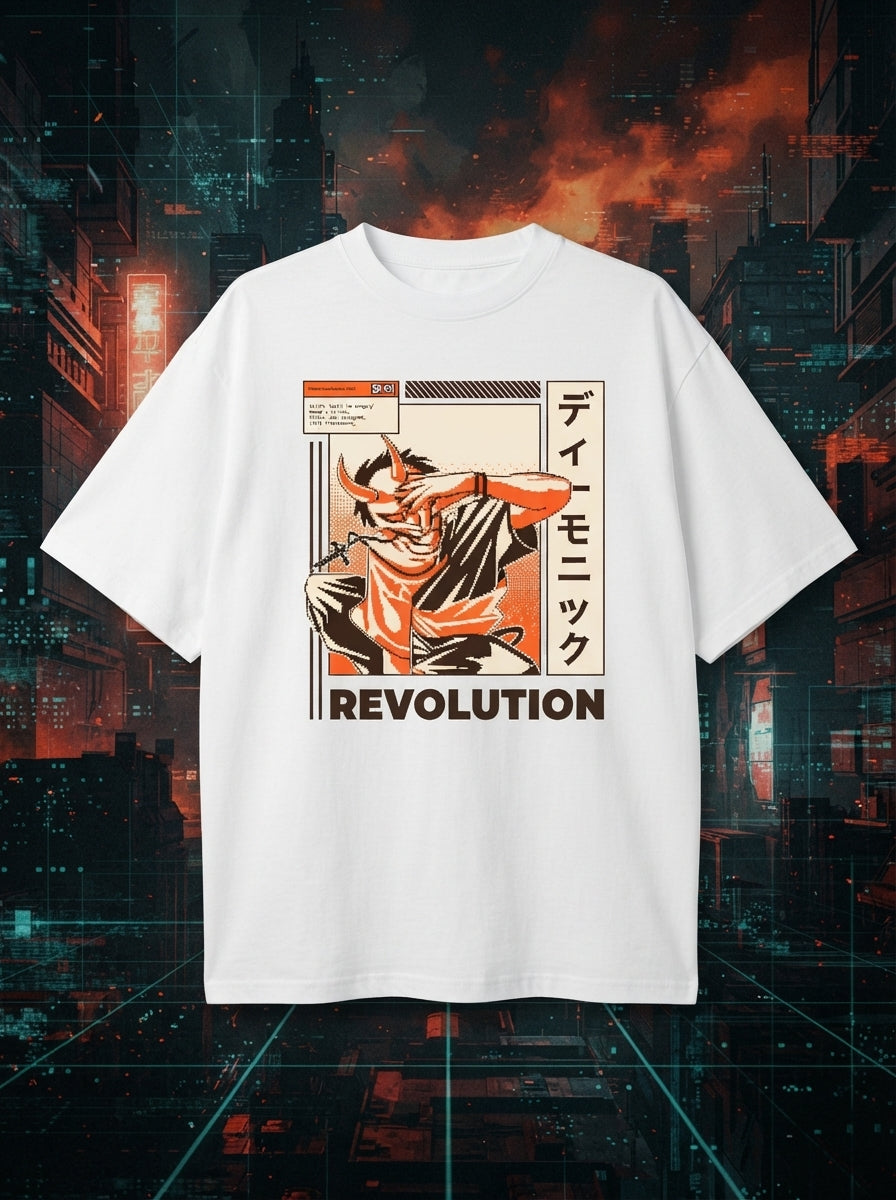 Revolution White Oversized Tee