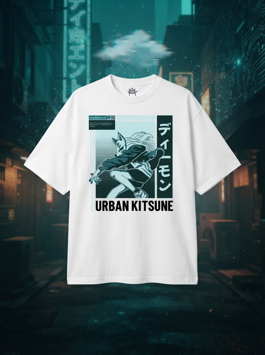 Urban Kitsune White Oversized Tee