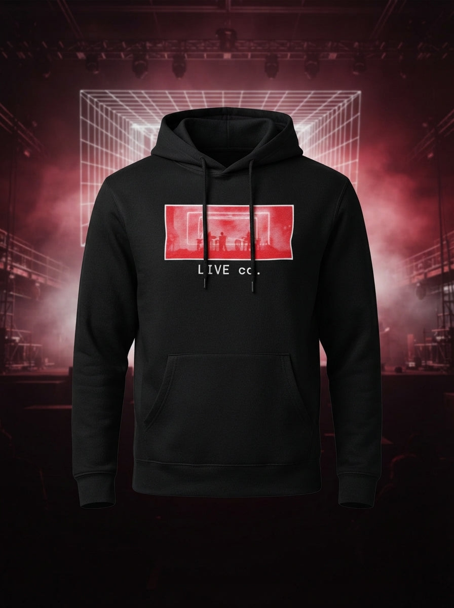 Live Co Concert Premium Non Zipper Black Hoodie