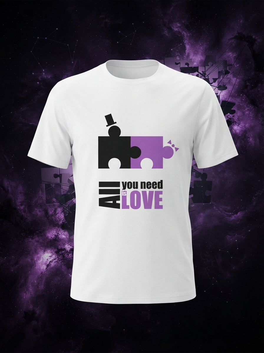 All You Need Is Love Graphic Printed White Tshirt