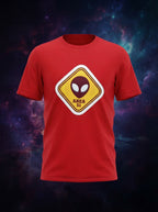 Area 51 Graphic Printed Red Tshirt