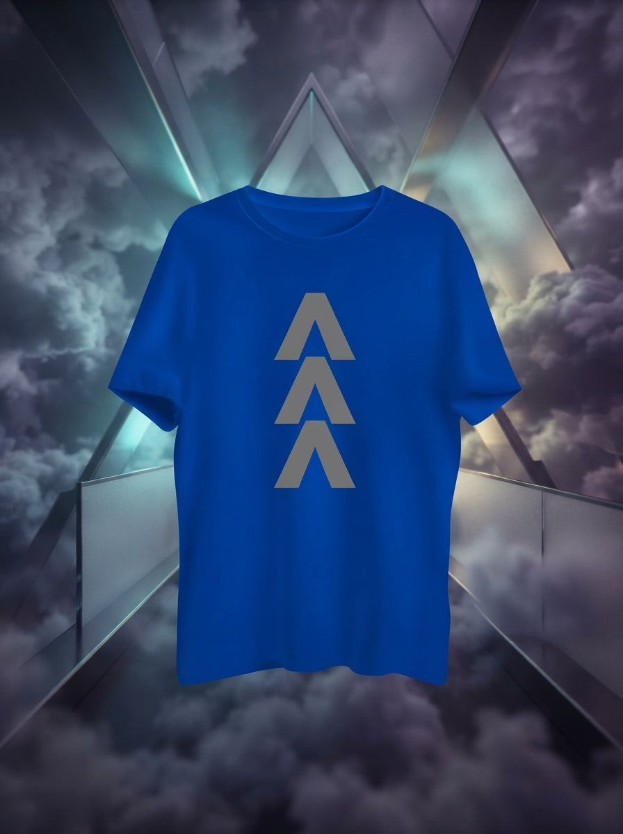 Arrow Up Reflective Print Blue Tshirt