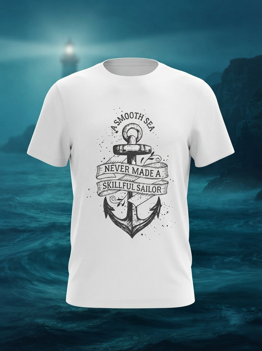Sailor Graphic Printed White Tshirt
