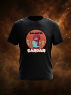 Balanced Sardar Graphic Printed Black Tshirt
