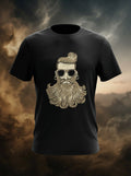 Bearded Hipster Graphic Printed Black Tshirt