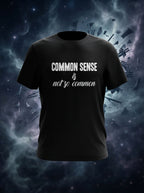 Common Sense Graphic Printed Black Tshirt