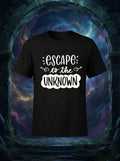 Escape To The Unknown Graphic Printed Black Tshirt
