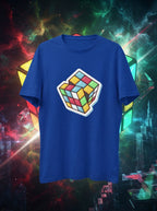 Rubiks Cube Printed Blue Tshirt