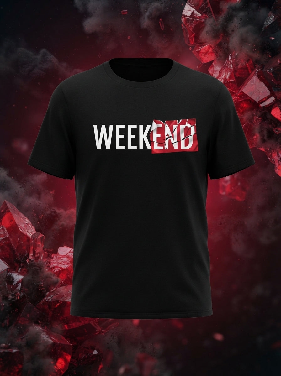 Weekend Graphic Printed Black Tshirt