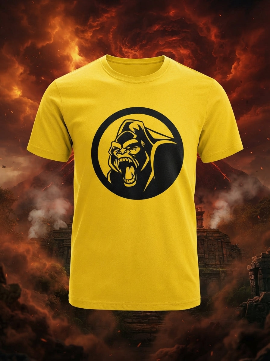 Angry Gorilla Graphic Printed Yellow Tshirt