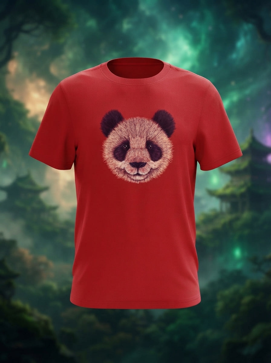 Panda Graphic Printed Red Tshirt