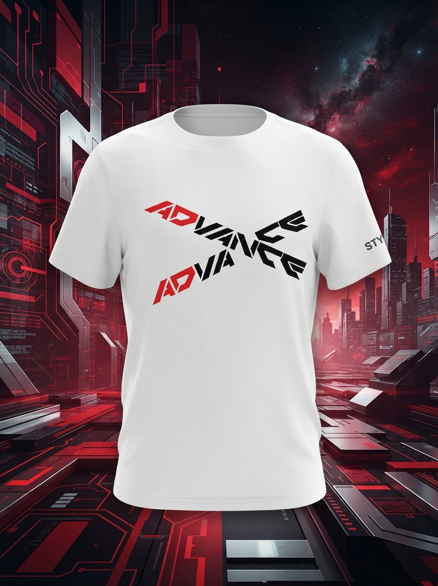 Advance Printed White Dry Fit Tee