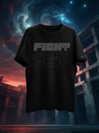 Fight Printed Black Dry Fit Tee