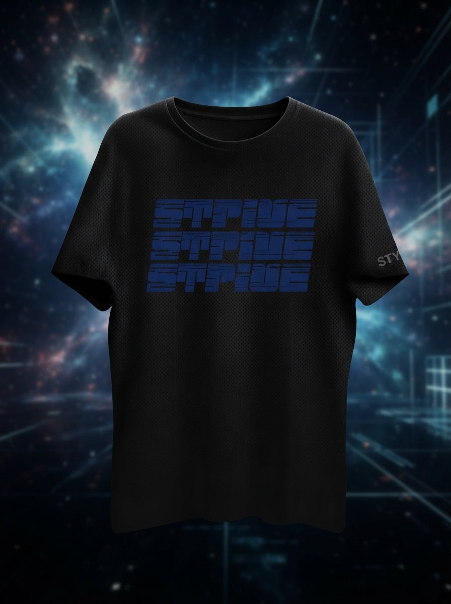 Strive Printed Black Dry Fit Tee