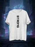 Strong Printed White Dry Fit Tee